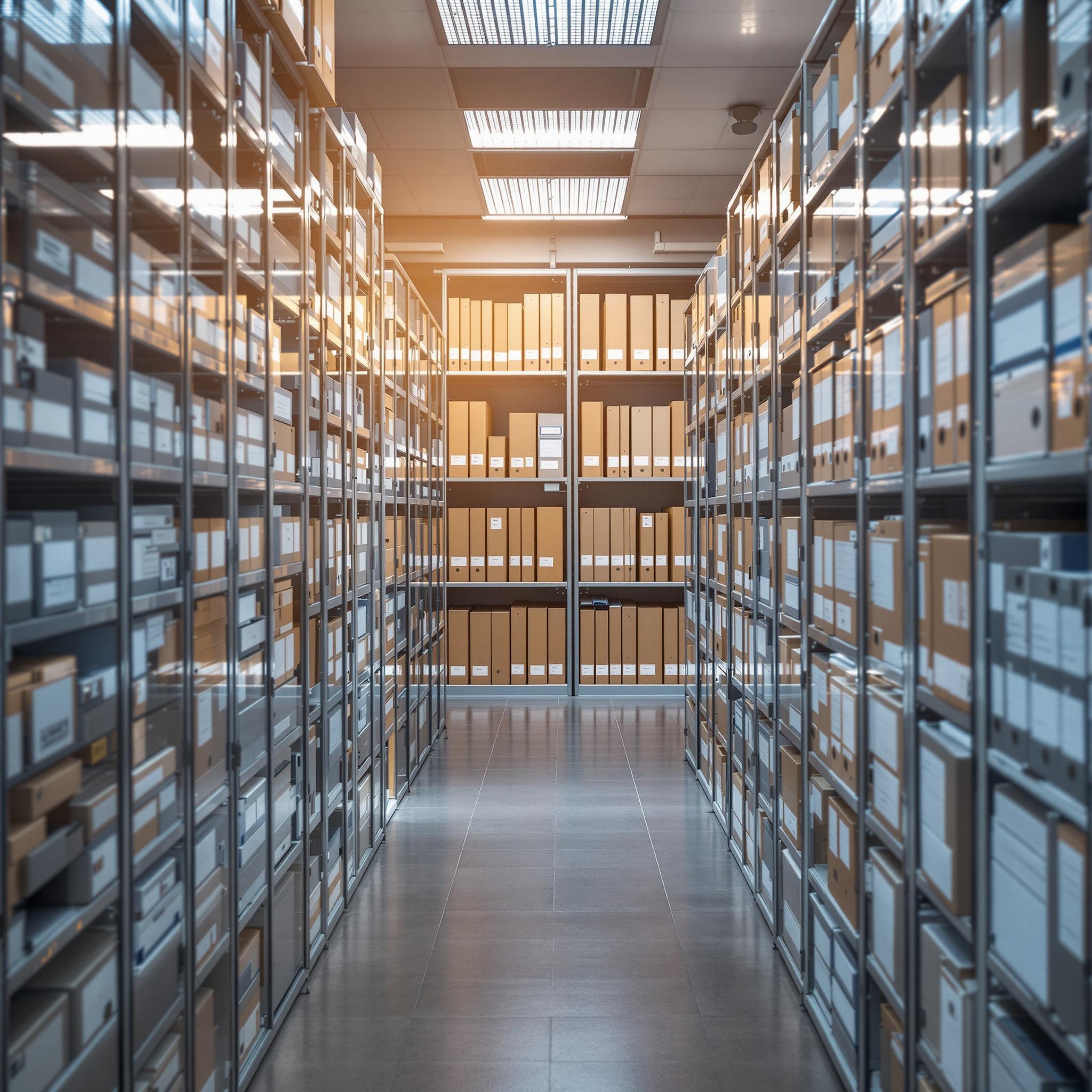 <p>Archivraum zur sicheren Aufbewahrung und Organisation von Dokumenten und Akten.</p>