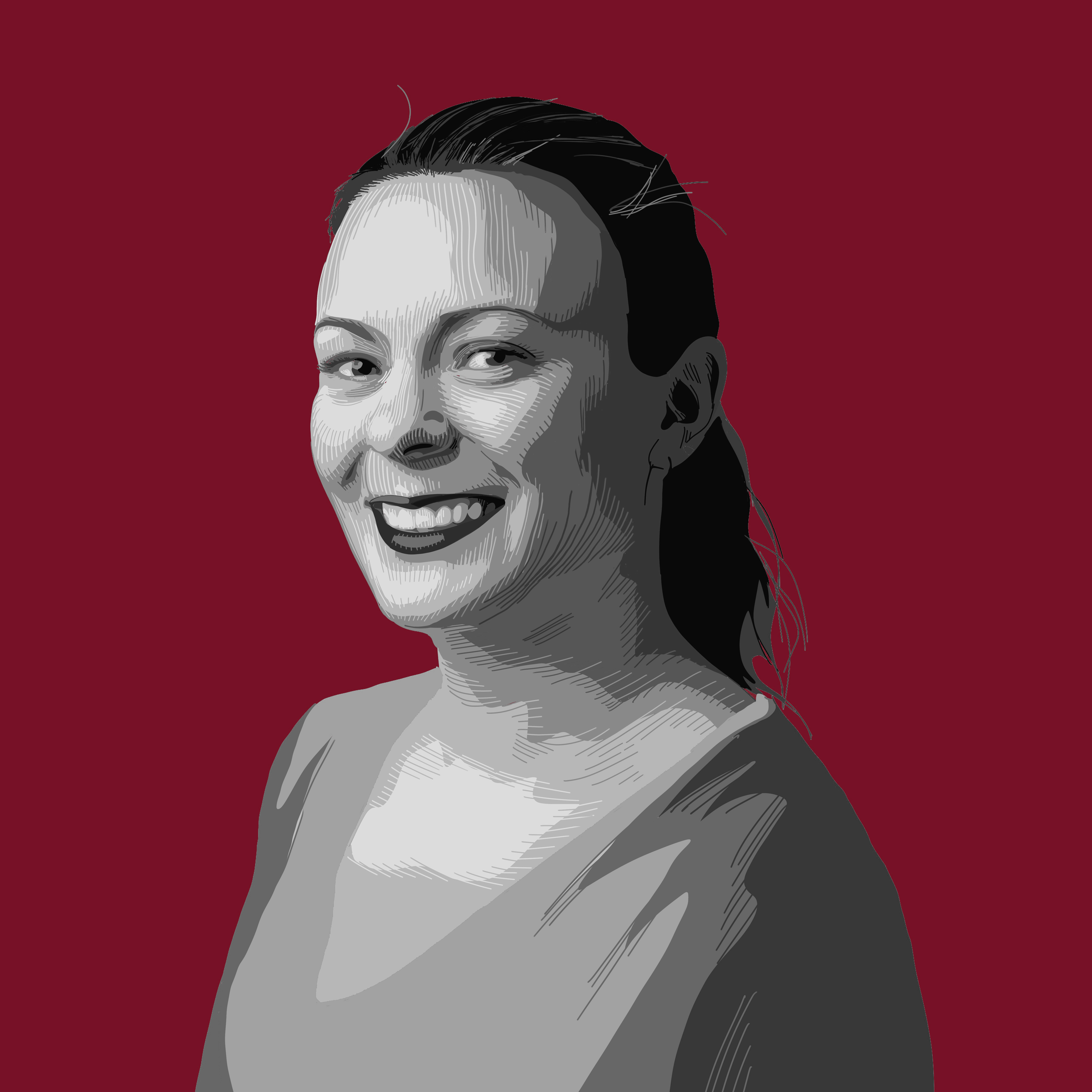 Porträt einer Frau, um eine Person für einen Artikel oder eine Vorstellung zu zeigen.